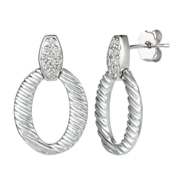 0.25 Carat Natural Diamond Earrings 14K White Gold
